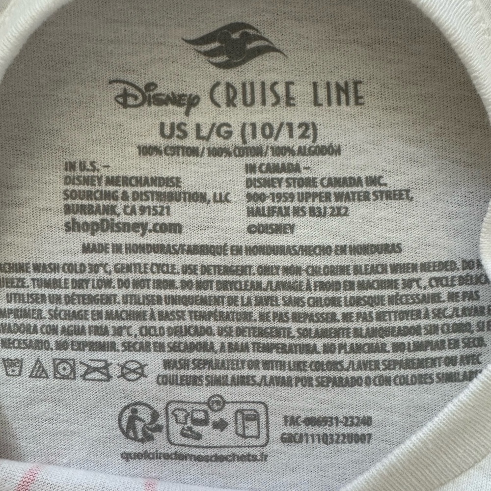 NWT Disney Cruise Line Vacay All Day Cotton Tee girls size large (10/12) - Picture 4 of 4